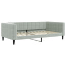 daybed 100x200 cm velour lysegrå
