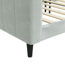 daybed 100x190 cm velour lysegrå