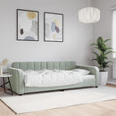 daybed 90x200 cm velour lysegrå