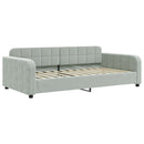 daybed 100x200 cm velour lysegrå
