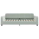 daybed 100x200 cm velour lysegrå