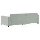 daybed 100x200 cm velour lysegrå