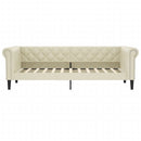 daybed 90x200 cm kunstlæder cremefarvet