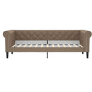 daybed 90x200 cm kunstlæder cappuccinofarvet