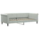 daybed 90x200 cm velour lysegrå
