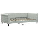 daybed 100x190 cm velour lysegrå