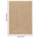 gulvtæppe ZIZUR 160x230 cm jute-look indendørs og udendørs