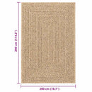 gulvtæppe ZIZUR 200x290 cm jute-look indendørs og udendørs