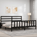 sengeramme med sengegavl 200x200 cm massivt træ sort