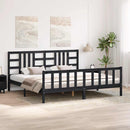 sengeramme med sengegavl 200x200 cm massivt træ sort