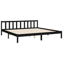 sengeramme med sengegavl 200x200 cm massivt træ sort