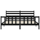sengeramme med sengegavl 200x200 cm massivt træ sort