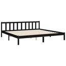 sengeramme med sengegavl 200x200 cm massivt træ sort