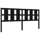 sengeramme med sengegavl 200x200 cm massivt træ sort