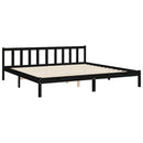 sengeramme med sengegavl 200x200 cm massivt træ sort