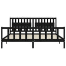 sengeramme med sengegavl 200x200 cm massivt træ sort