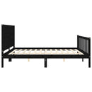sengeramme med sengegavl 200x200 cm massivt træ sort