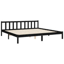 sengeramme med sengegavl 200x200 cm massivt træ sort