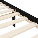sengeramme med sengegavl 200x200 cm massivt træ sort