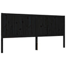 sengeramme med sengegavl 200x200 cm massivt træ sort