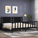 sengeramme med sengegavl 200x200 cm massivt træ sort