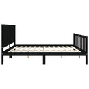 sengeramme med sengegavl 200x200 cm massivt træ sort