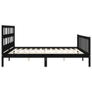 sengeramme med sengegavl 200x200 cm massivt træ sort