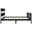 sengeramme med sengegavl 200x200 cm massivt træ sort