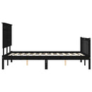 sengeramme med sengegavl 200x200 cm massivt træ sort