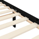 sengeramme med sengegavl 200x200 cm massivt træ sort