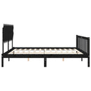 sengeramme med sengegavl 200x200 cm massivt træ sort