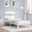 sengeramme uden madras 90x200 cm massivt fyrretræ hvid