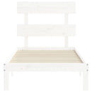 sengeramme uden madras 100x200 cm massivt fyrretræ hvid