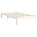 sengeramme uden madras 100x200 cm massivt fyrretræ hvid