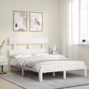 sengeramme uden madras 120x200 cm massivt fyrretræ hvid