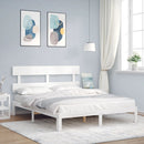 sengeramme uden madras 160x200 cm massivt fyrretræ hvid