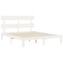 sengeramme uden madras 160x200 cm massivt fyrretræ hvid