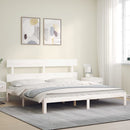 sengeramme uden madras 200x200 cm massivt fyrretræ hvid