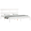 sengeramme uden madras 200x200 cm massivt fyrretræ hvid