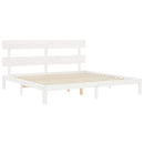 sengeramme uden madras 200x200 cm massivt fyrretræ hvid