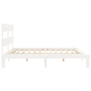 sengeramme uden madras 200x200 cm massivt fyrretræ hvid