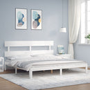sengeramme uden madras 200x200 cm massivt fyrretræ hvid