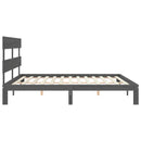 sengeramme med sengegavl 200x200 cm massivt træ grå