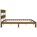 sengeramme med sengegavl 200x200 cm massivt træ gyldenbrun