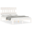 sengeramme uden madras 140x190 cm massivt fyrretræ hvid