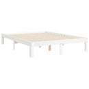 sengeramme uden madras 140x190 cm massivt fyrretræ hvid