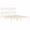 sengeramme uden madras 160x200 cm massivt fyrretræ hvid