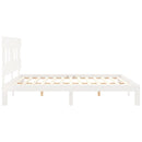 sengeramme uden madras 200x200 cm massivt fyrretræ hvid