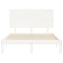 sengeramme uden madras 140x190 cm massivt fyrretræ hvid