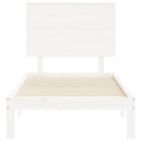 sengeramme uden madras 100x200 cm massivt fyrretræ hvid